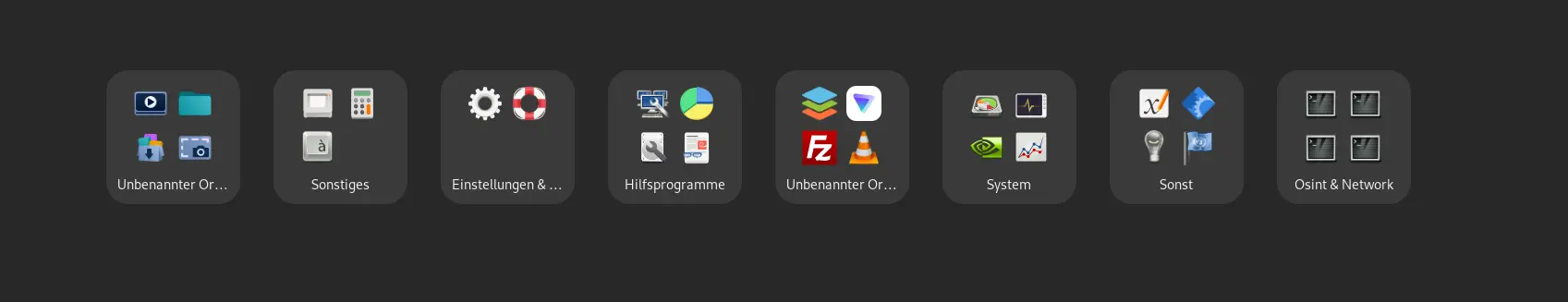 Wedevix OSINT und Network Linux Toolbox Screenshot mit geöffneten Terminal-Sessions unter Pop!_OS